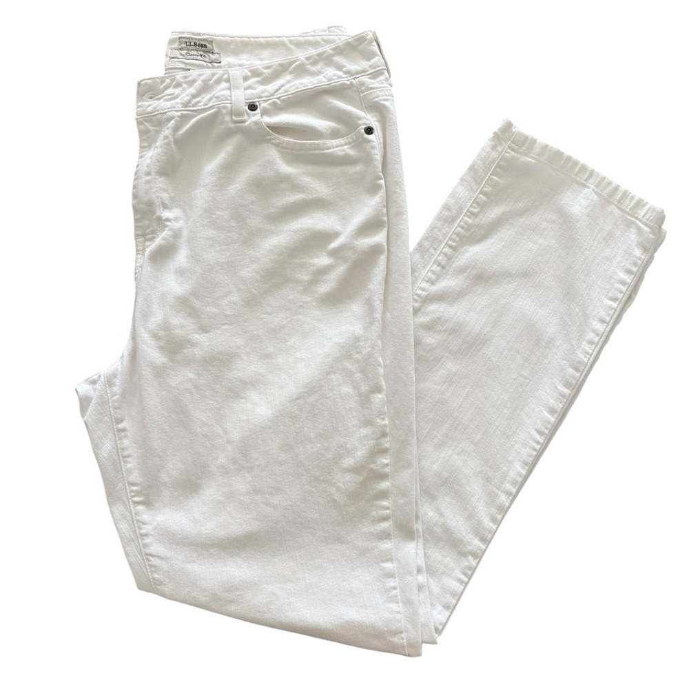 L.L. Bean Women's Straight Leg Jeans - White